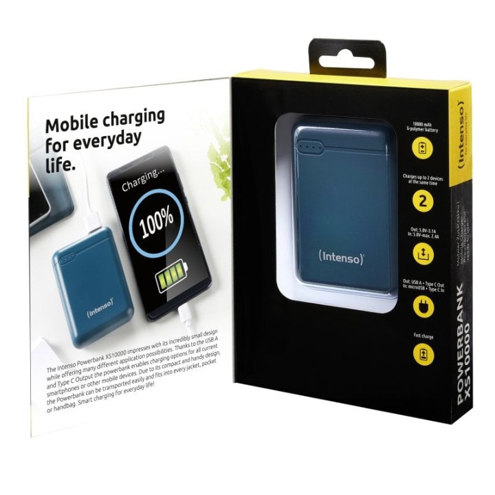 Intenso XS10000 Powerbank Batería Portátil 10000mAh USB/USB-C Petróleo