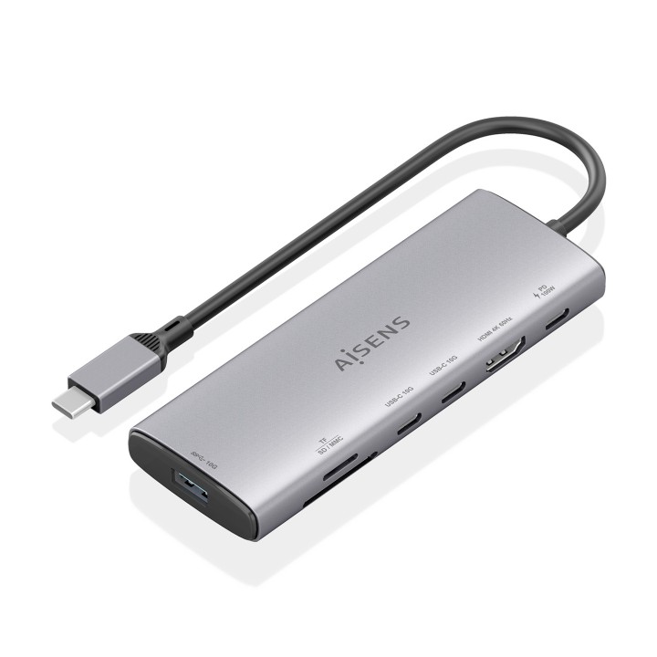 Docking AISENS 7en1 USB-C 4K/60Hz Gris (ASUC-7P031-GR)