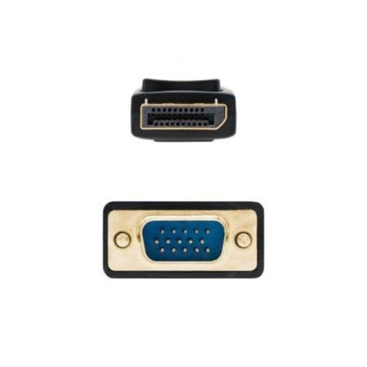 Cable Conversor Nanocable DisplayPort a VGA 1 m Blindado en Oro
