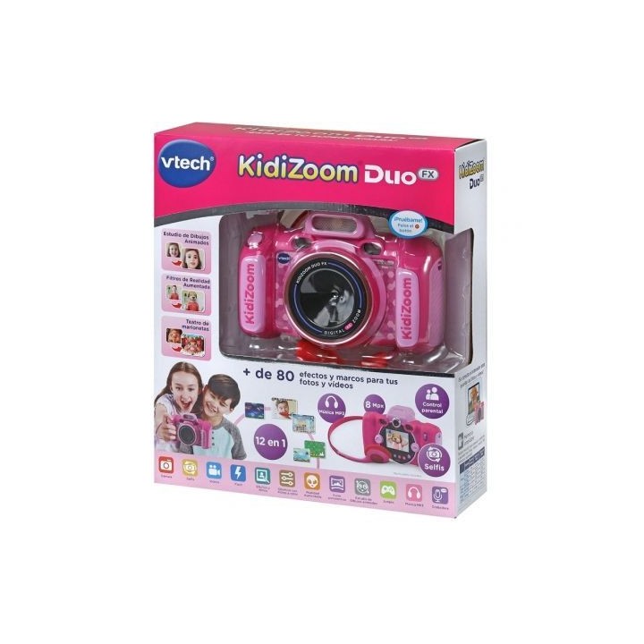 Cámara Digital Infantil VTech Kidizoom Duo FX Rosa 8MP Zoom Óptico 4x Selfies Juegos