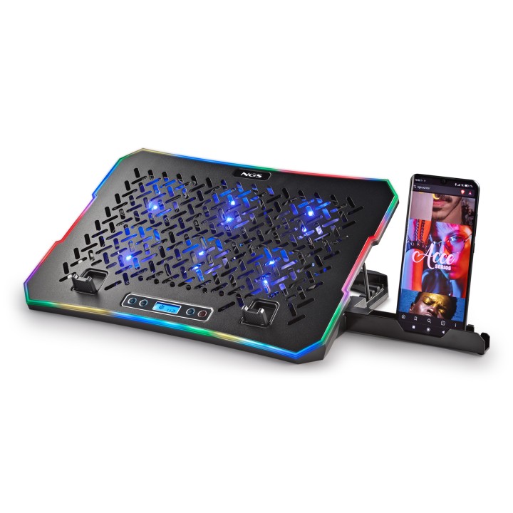 Base Refrigeradora NGS hasta 15.6" RGB LCD (HEROSTAND)