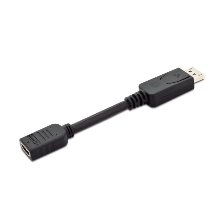 Digitus Cable Adaptador DisplayPort a HDMI tipo A con Bloqueo Macho/Hembra 15cm