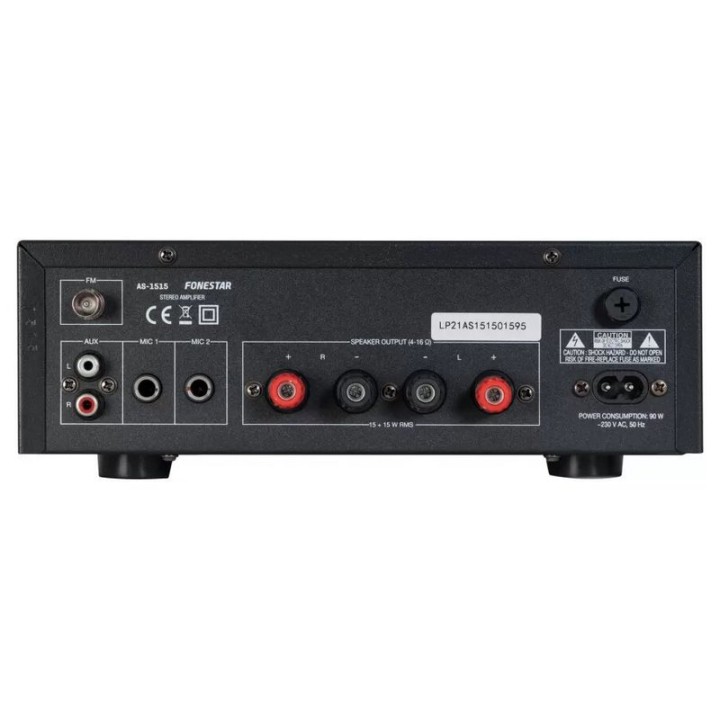 Fonestar AS-1515 Amplificador Estéreo Hi-Fi 15+15W RMS Bluetooth/USB/FM