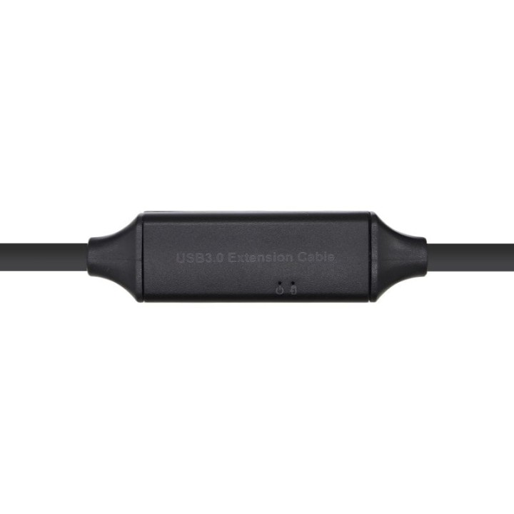Aisens Cable Alargador USB 3.0 Tipo A Macho/Hembra con Amplificador 10m Negro