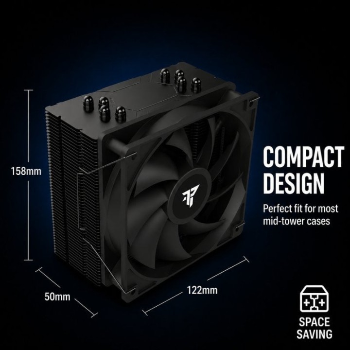 Tempest Cooler 4Pipes 120mm Ventilador CPU Negro