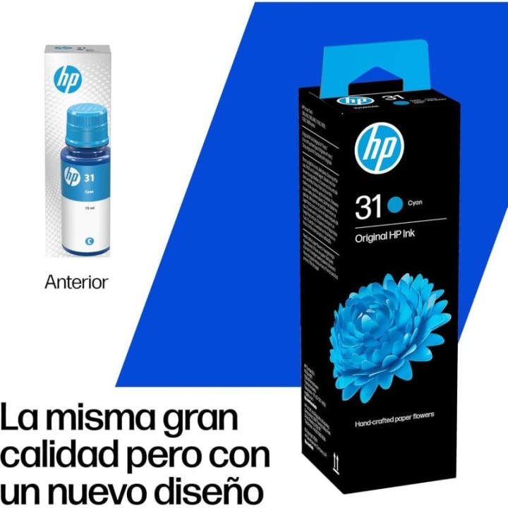 Botella de Tinta Original HP 31 Cian