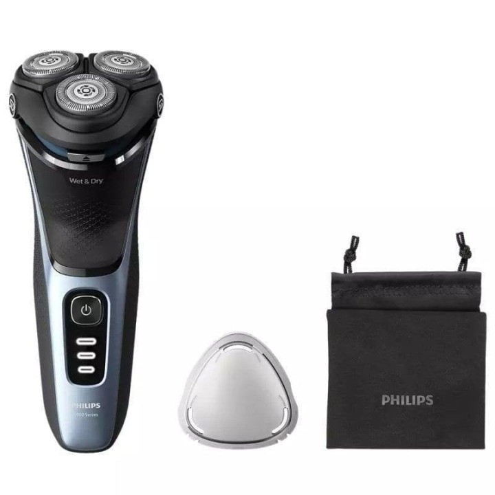 Afeitadora Facial Philips Shaver Series 3000 S3243/12 Inalámbrica 60min Seco y Mojado Cabezales Flexibles Carga Rápida