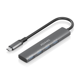 Hub Aisens USB-C/M a 4xUSB-A/H 15cm Gris (A109-0943)