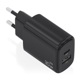 Cargador de Pared AISENS USB-A/C 30W Negro (A110-0978)