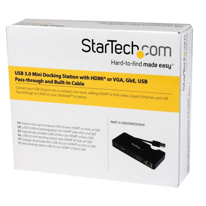 Startech Mini Estación de Conexión USB 3.0 a HDMI/VGA/Ethernet