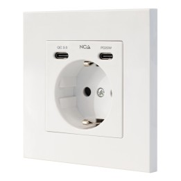 Enchufe de Pared Nanocable Schuko/2xUSB-C (10.35.0012)