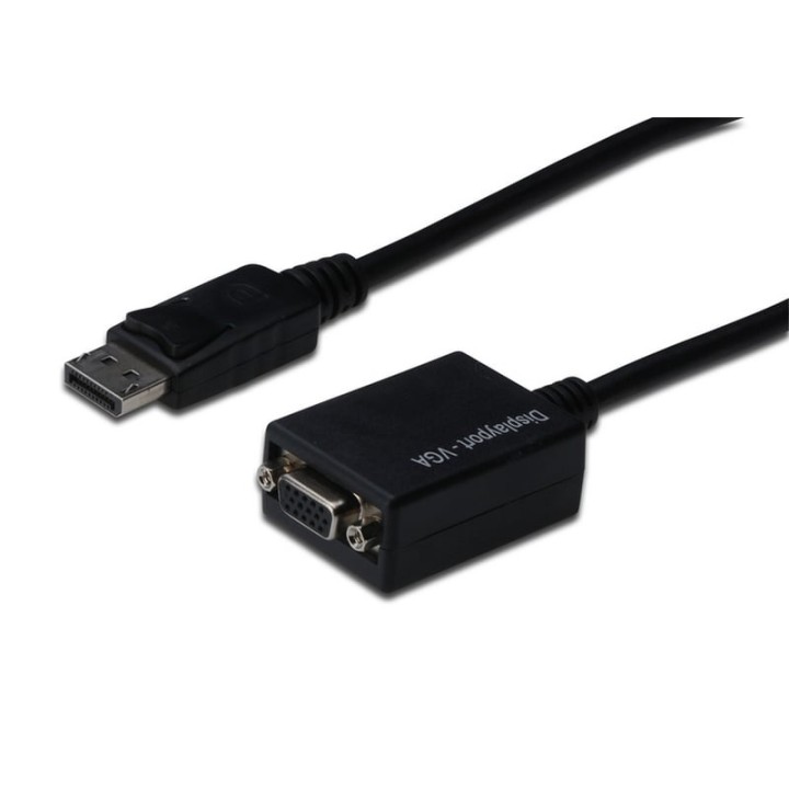 Digitus Cable Adaptador Displayport a VGA 15cm Negro