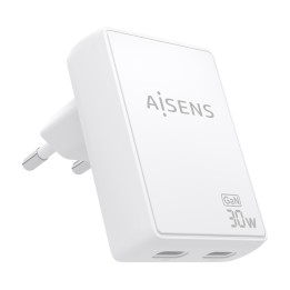 Cargador Pared AISENS GaN 30W 2xUSB-C (ASCH-30W2P075-W)