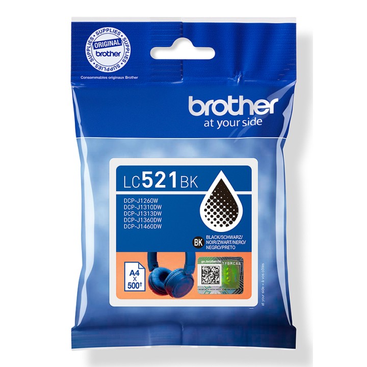 Tinta BROTHET Negro 500 páginas (LC521BK)