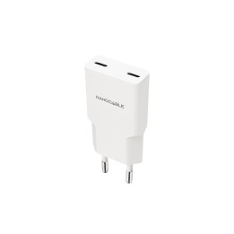 Cargador Nanocable 2xUSB-C PD 30W Blanco (10.10.2029)
