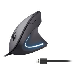 Ratón Vertical EQUIP USB-A 3200dpi Negro (EQ245118)