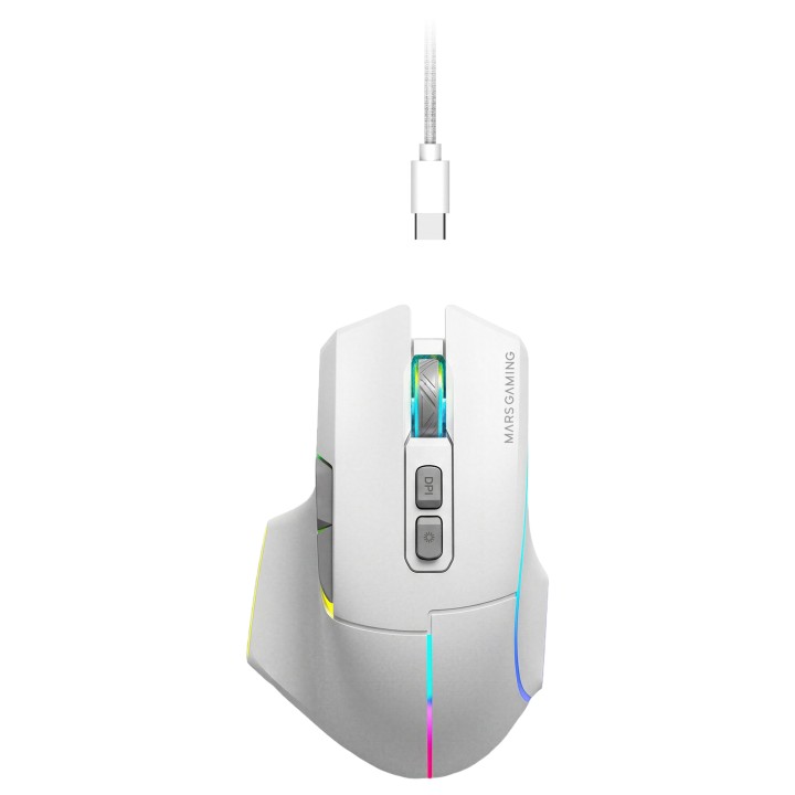 Ratón Mars Gaming RGB RF/BT/USB-A Blanco (MMWVECTORW)