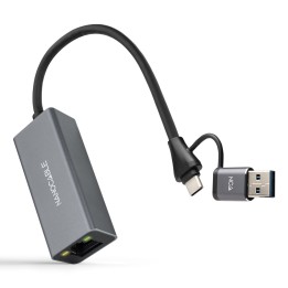 Conversor Nanocable USB-A+USB-C/M a RJ45 (10.03.0411)