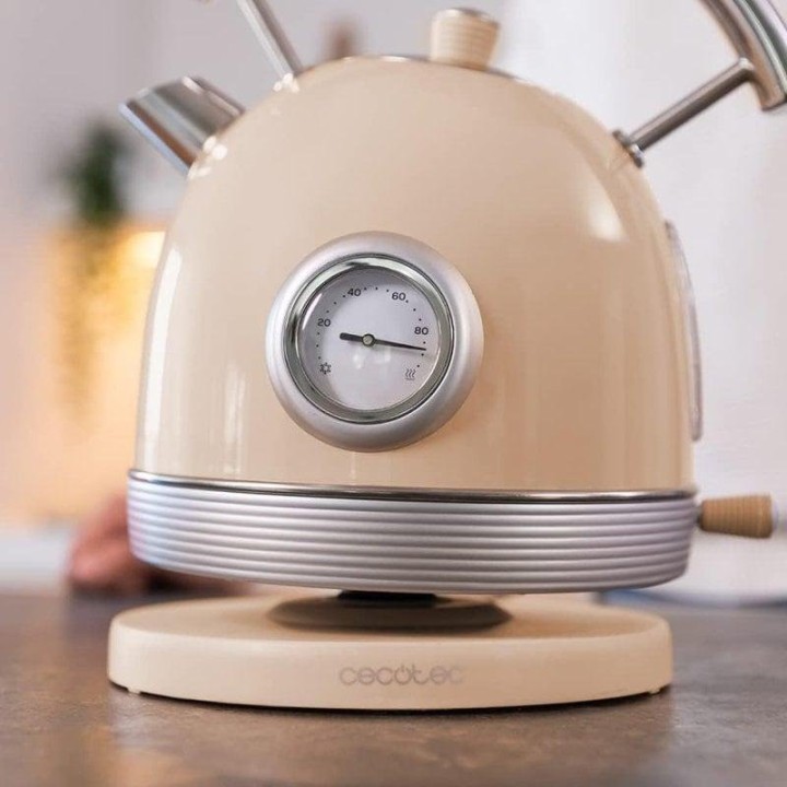 Cecotec Thermosense 420 Vintage Hervidor de Agua Retro 1.8L 2200W Beige