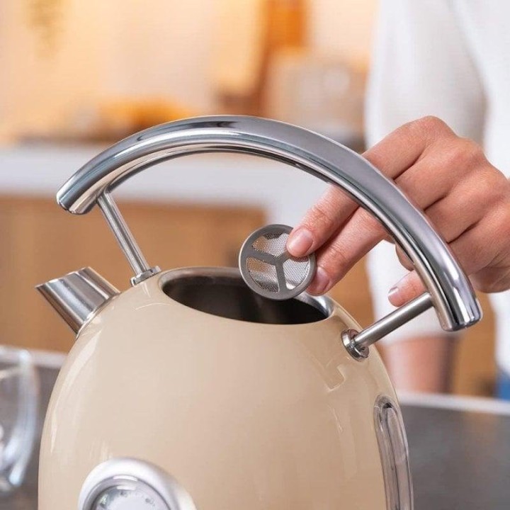 Cecotec Thermosense 420 Vintage Hervidor de Agua Retro 1.8L 2200W Beige