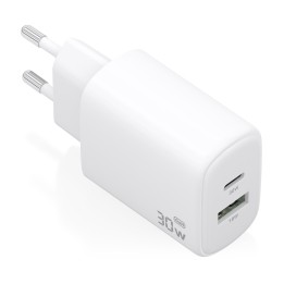 Cargador de Pared AISENS USB-A/C 30W Blanco (A110-0977)