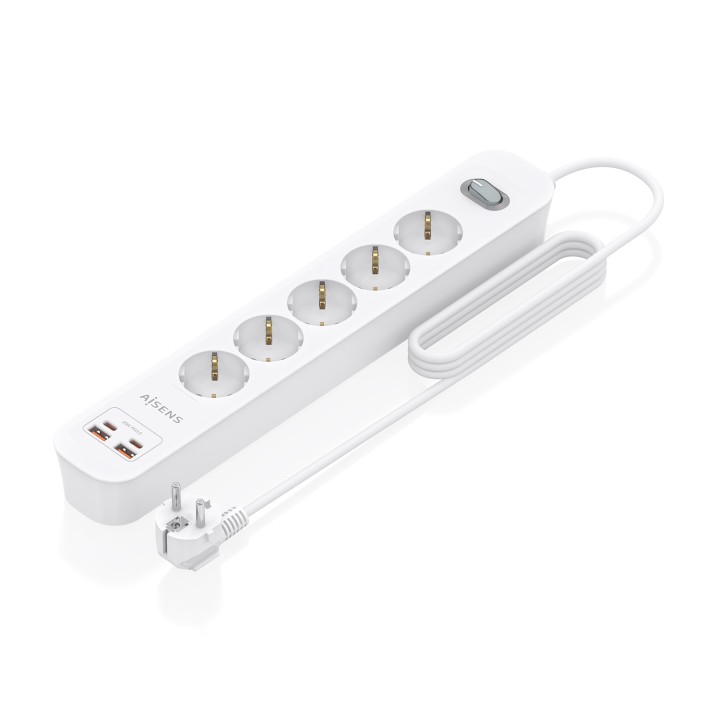 Regleta AISENS 5 Tomas 2xUSB-C 2xUSB-A (ASPS-2A2C14-W)