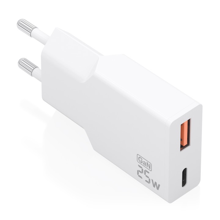 Cargador Pared AISENS GaN 25W USB-A/C Blanco(A110-1000)