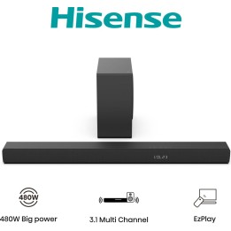 Barra de Sonido Hisense 3.1 480W Negra (HS3100)
