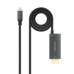 Nanocable USB-C a HDMI+USB-C 1.8m Negro (10.15.5182)