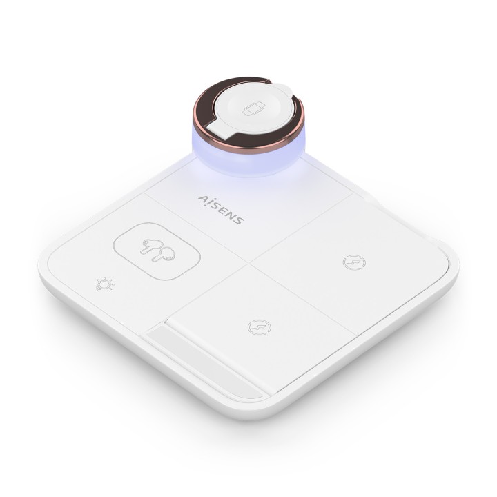 Cargador AISENS Qi Inalámbrico Blanco(ASCH-15W4WC061-W)