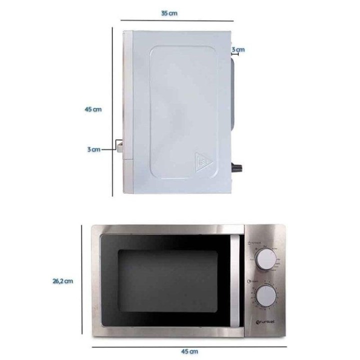 Microondas Grunkel MWG-20INOX 20 litros 700W con grill y descongelación