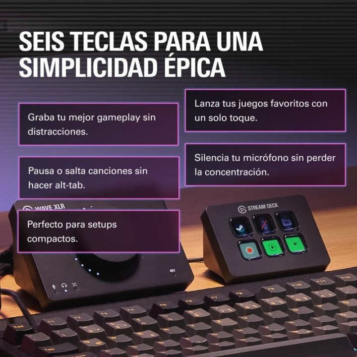 Elgato Stream Deck Mini Controlador compacto para jugadores ocasionales - Teclas personalizadas