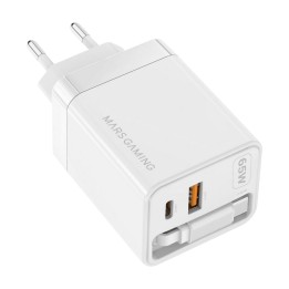 Cargador Mars Gaming Retráctil USB-A/C Blanco MDGAN65RW