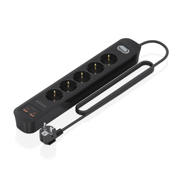 Regleta AISENS 5 Tomas 2xUSB-C 2xUSB-A (ASPS-2A2C15-BK)