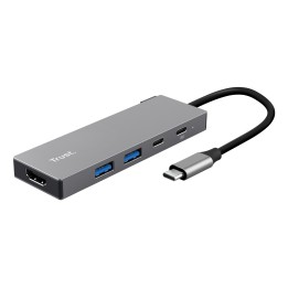 Adaptador Trust Dalyx 5en1 USB-C Gris (26062)
