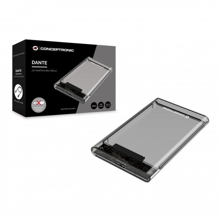 Conceptronic Caja Externa USB 3.0 SATA 2.5" Transparente