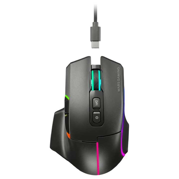 Ratón Mars Gaming RGB RF/BT/USB-A Negro (MMWVECTOR)