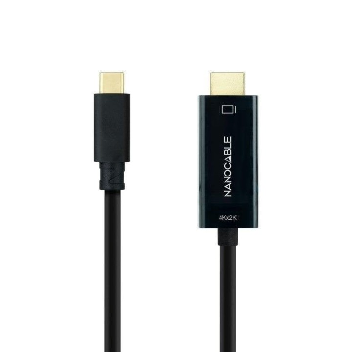 Adaptador Nanocable 10.15.5133 USB-C a HDMI 4K@30Hz 3 m Negro