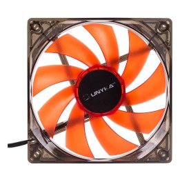 Ventilador 12x12 UNYKA LED Rojo 3Pin/PWM (51792)