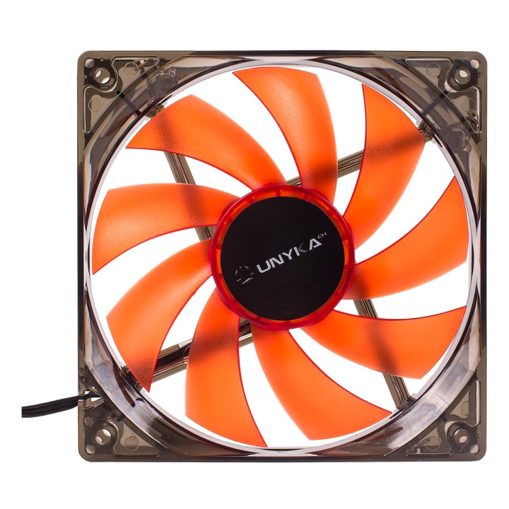 Ventilador 12x12 UNYKA LED Rojo 3Pin/PWM (51792)