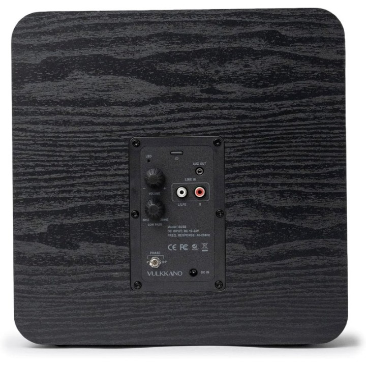 VULKKANO SUB8 Subwoofer Activo de 8 Pulgadas Frecuencia de 40Hz-250Hz Negro