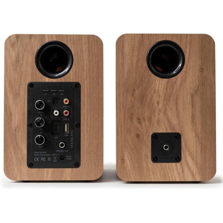 VULKKANO A4 ARC Altavoces Autoamplificados 4" Bluetooth 5.0 HDMI ARC Óptica RCA USB Marrones