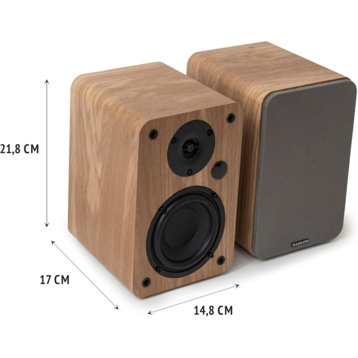 VULKKANO A4 ARC Altavoces Autoamplificados 4" Bluetooth 5.0 HDMI ARC Óptica RCA USB Marrones