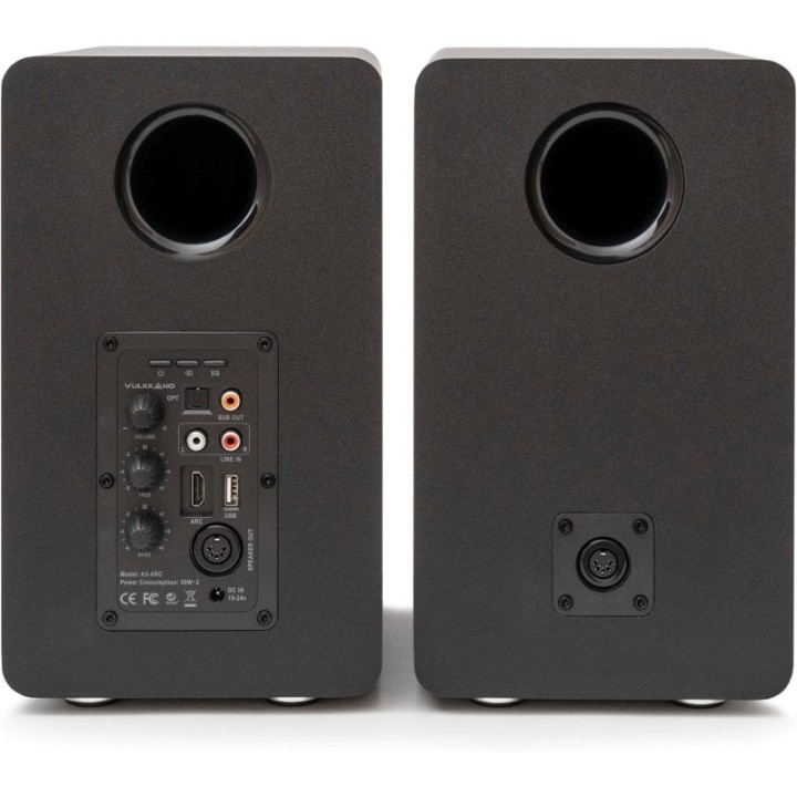 VULKKANO A5 ARC Altavoces Autoamplificados de 5.25" Bluetooth HDMI ARC Óptica RCA USB Negros