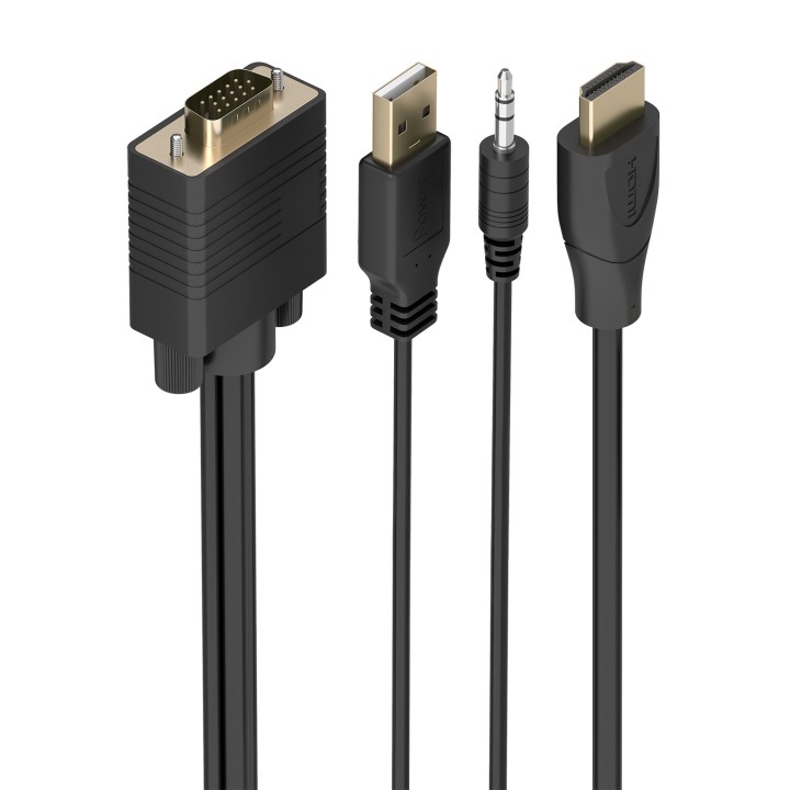 Conversor AISENS VGA+USB+3.5mm a HDMI 2m (A115-1009)