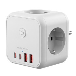 Cargador Mars Gaming 3Schuko 2USB-A 2USB-C (MDCUBE20W)