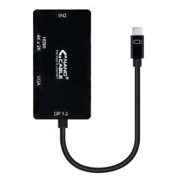 Nanocable USB-C/M a VGA/DVI/HDMI/H 0.1m (10.16.4301-BK)