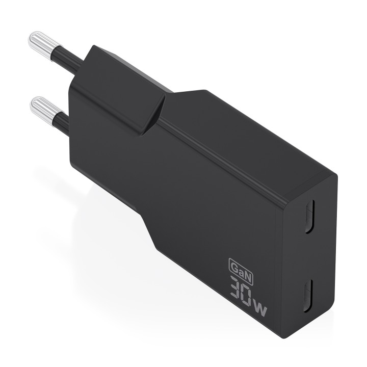 Cargador Pared AISENS GaN 30W 2xUSB-C Negro (A110-1006)