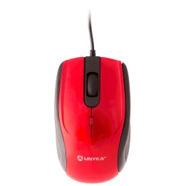 Ratón UNYKA UK-A800 Óptico USB-A 1600dpi Rojo (50540)