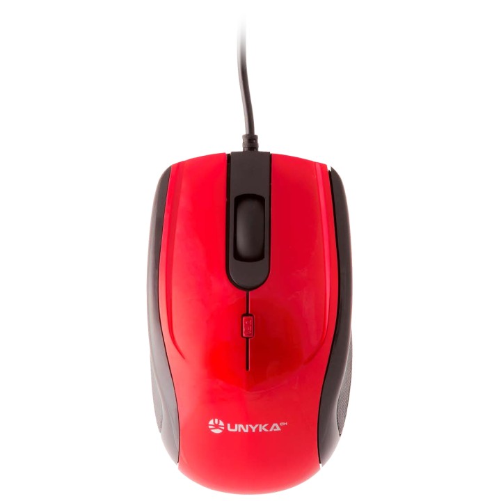 Ratón UNYKA UK-A800 Óptico USB-A 1600dpi Rojo (50540)